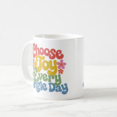 Mug Choisissez la Joie Chaque Jour Retro Rainbow  (Devant gauche)