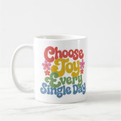 Mug Choisissez la Joie Chaque Jour Retro Rainbow  (Gauche)