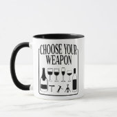 Mug Choisissez Votre Arme Drôle Vin Amateur Boisson (Gauche)