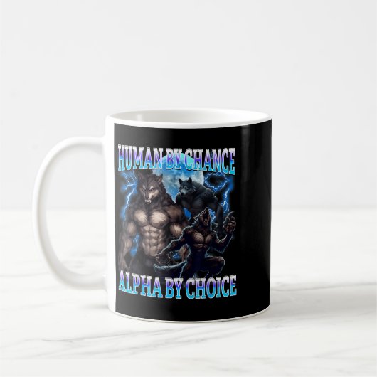 Mug Choix Alpha Contrefaçon Drôle Alpha Wolf Mème Humo (Gauche)