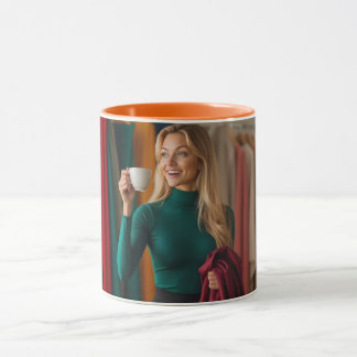 Mug Choix d'un tissu avec café à la main 2