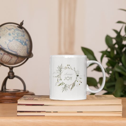Mug ‘Choose Joy’ Boho Watercolor Wreath Inspiration