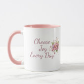 Mug Choose Joy Every Day Mug: Cute Pig & Floral Art (Gauche)