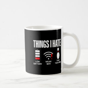 Mug Choses d'informatique que je déteste Faible Batter