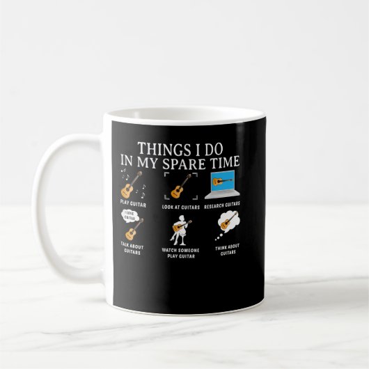 Mug Choses que je fais dans mon temps libre Guitare (Gauche)
