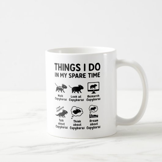 Mug Choses que je fais pendant mon temps libre Capybar (Droite)