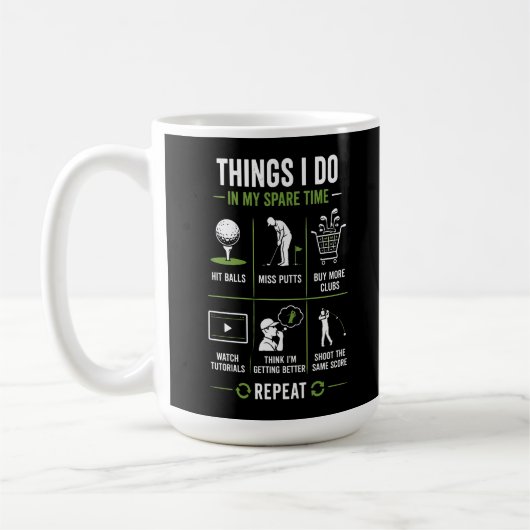 Mug Choses que je fais pendant mon temps libre Manque  (Gauche)