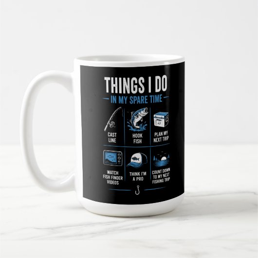 Mug Choses que je fais pendant mon temps libre Pêche (Gauche)