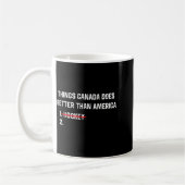 Mug Choses que le Canada fait mieux que l'Amérique drô (Gauche)