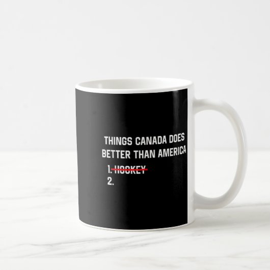 Mug Choses que le Canada fait mieux que l'Amérique drô (Droite)