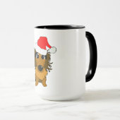 Mug Chou Dachshund Chien Noël Père Noël Chapeau (Devant droit)