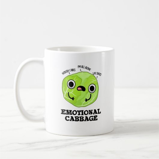 Mug Chou émotionnel amusant Veggie Pun (Gauche)