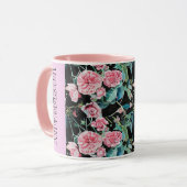 Mug Chou rose Rose Rose Aquarelle florale Musique (Devant gauche)
