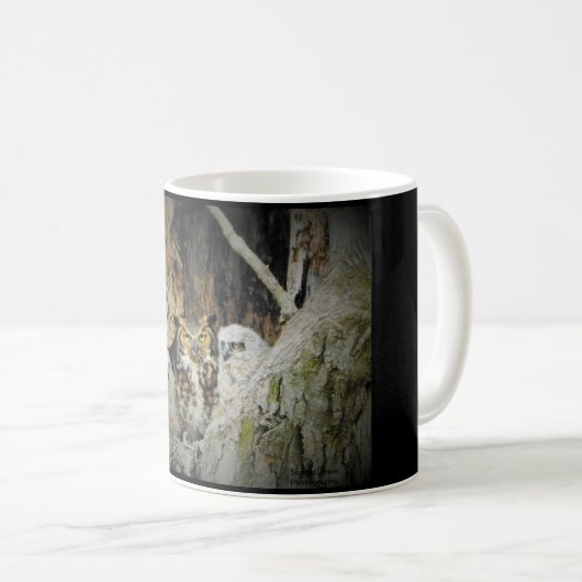 Mug Chouette à cornes (Devant droit)