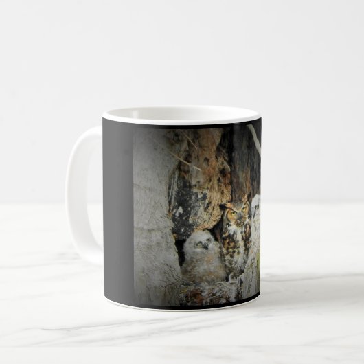 Mug Chouette à cornes (Devant gauche)
