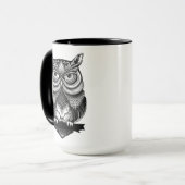 Mug Chouette à cornes (Devant gauche)