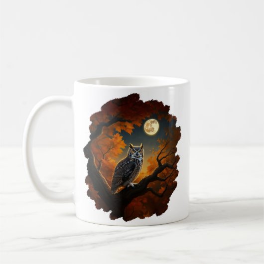 Mug Chouette à cornes en automne (Gauche)