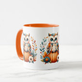 Mug Chouette à écaille sur Citrouille — Chouette à cot (Devant gauche)