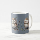 Mug Chouette à l'aquarelle mignonne avec style boisé f (Devant droit)