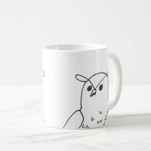 Mug Chouette à main (Devant droit)