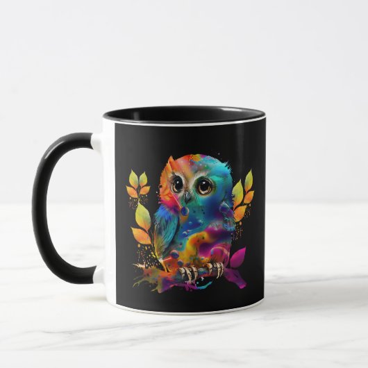 MUG CHOUETTE ABSTRAIT COLORÉ  (Gauche)