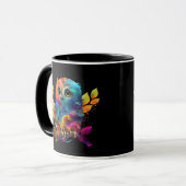 MUG CHOUETTE ABSTRAIT COLORÉ  (Devant gauche)