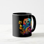 MUG CHOUETTE ABSTRAIT COLORÉ  (Devant droit)