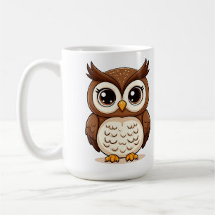 Mug Chouette adorable en caricature aux grands yeux