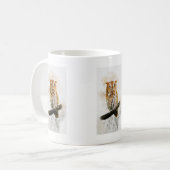 Mug Chouette - aquarelle peinte à la main pour les ama (Devant gauche)