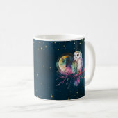 Mug Chouette arc-en-ciel mystique et Pleine lune céles (Devant droit)