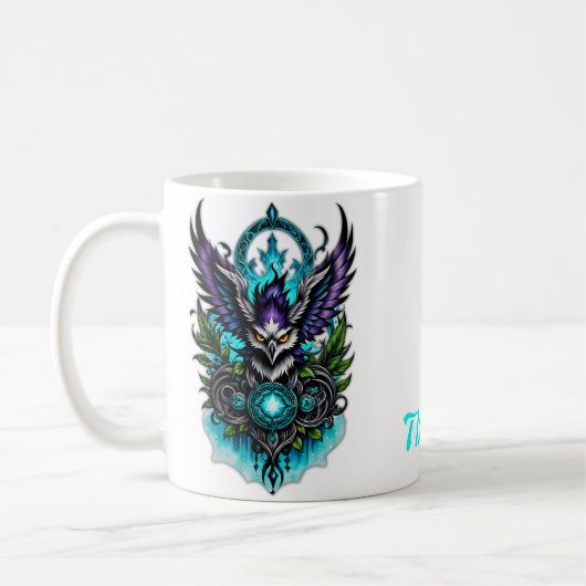 Mug Chouette aux éléments magiques. (Gauche)