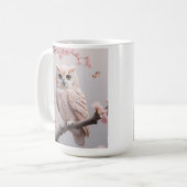 Mug Chouette aux fleurs de cerises roses (Devant gauche)