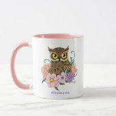 Mug Chouette aux fleurs pastel de printemps (Gauche)