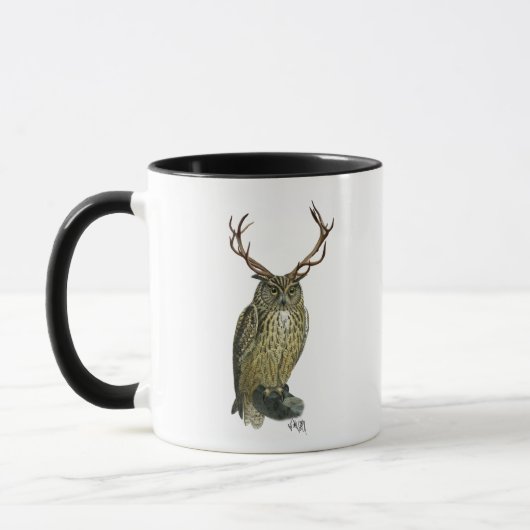 Mug Chouette avec Antlers plain 2 (Gauche)