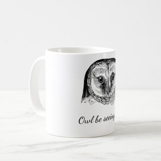 Mug Chouette avec devis (Devant gauche)