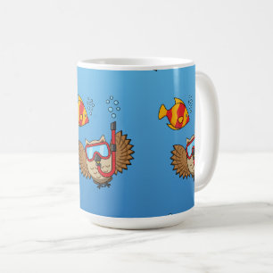 Mug Chouette avec masque tuba et poisson tropical