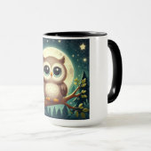 Mug Chouette bébé la nuit avec lune (Devant droit)