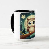 Mug Chouette bébé la nuit avec lune (Devant gauche)