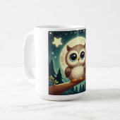 Mug Chouette bébé la nuit avec lune (Devant gauche)