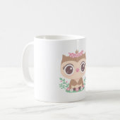 Mug Chouette Bébé mignonne avec cou rose (Devant gauche)