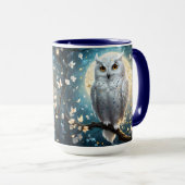 Mug Chouette Blanche À Neige Avec Étincelle, (Devant droit)