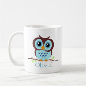 Mug Chouette bleue au dessin mou (Gauche)