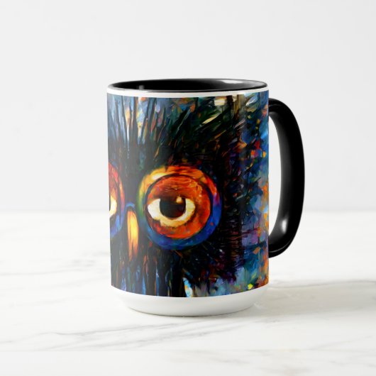 Mug Chouette brillante et sage (Devant droit)