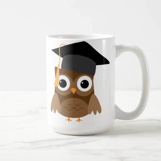 Mug Chouette Brown avec chaudière de fin d'études (Droite)