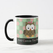 Mug Chouette Brown mignonne avec bow rose (Gauche)