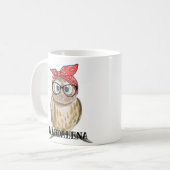 Mug Chouette Cool mignonne en lunettes et Bandana roug (Devant gauche)
