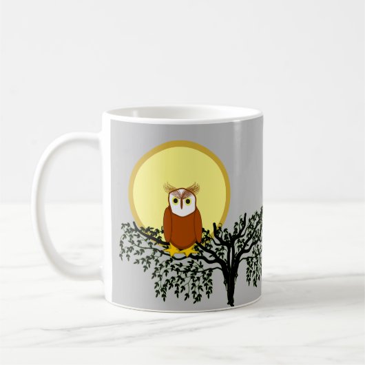 Mug - Chouette dans les branches de l'arbre avec l (Gauche)