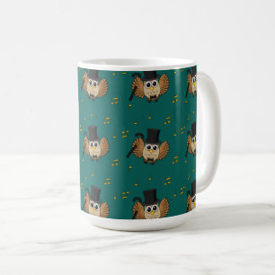 Mug Chouette dansante mignonne avec notes musicales De