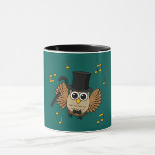 Mug Chouette dansante mignonne avec notes musicales De