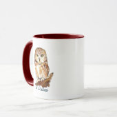 Mug Chouette d'aquarelle mignonne Oiseau Nature Art Mu (Devant gauche)